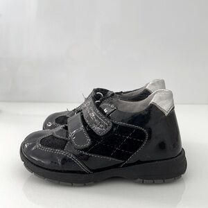 Gattinoni Black Patent and Suede Leather Sneakers Size 23